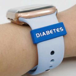 Silikonhinweis Silikonband mit Diabeteshinweis für Uhren Blau