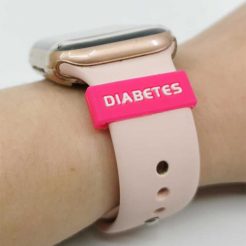Silikonhinweis Silikonband mit Diabeteshinweis für Uhren Pink