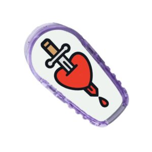 Dexcom G6 Transmitter Sticker Aufkleber Schwert Herz