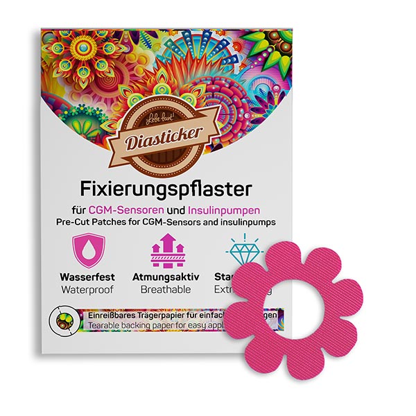 Freestyle Libre 3 Overpatch Blumen Fixierpflaster Tapes Fixierung Pink