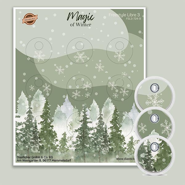 Freestyle Libre 3 Sticker Aufkleber Weihnachten Magic of Winter