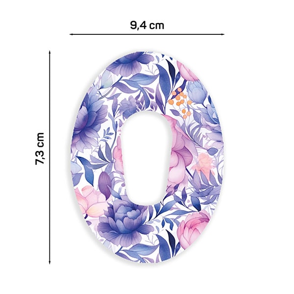 Pflaster Tapes Fixierung bunt mit Motiv purple flowers lila blumen für Dexcom G6