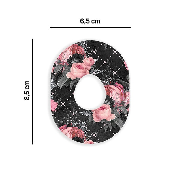 Pflaster Tapes Fixierung bunt mit Motiv black floral schwarz für Dexcom G7