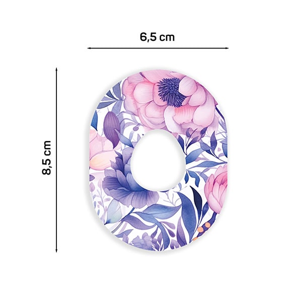 Pflaster Tapes Fixierung bunt mit Motiv purple flowers lila blumen für Dexcom G7