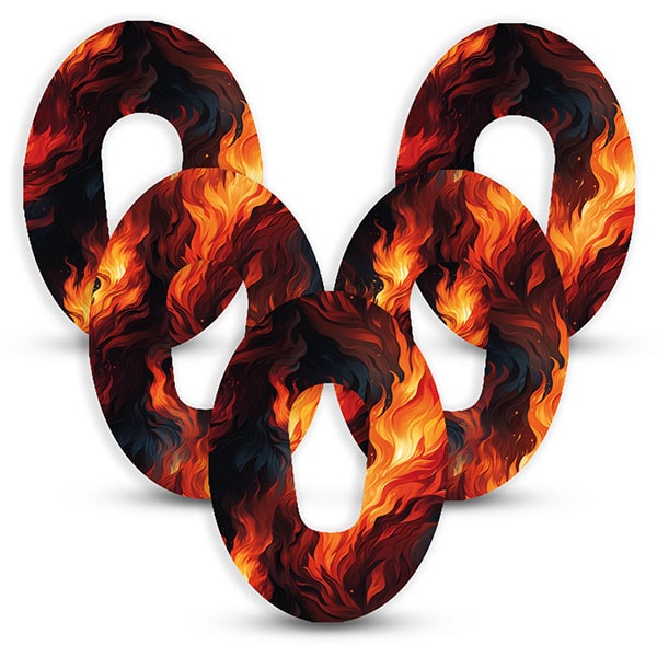Dexcom G6 Pflaster Tapes Fixierung bunt mit Motiv Flammen Flames