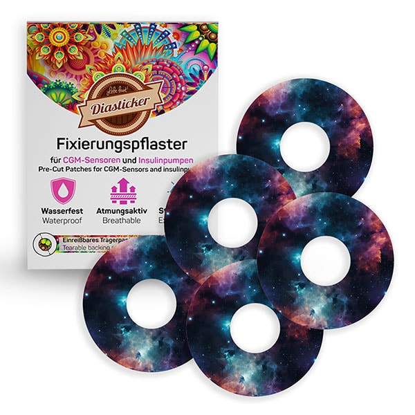 Freestyle Libre 3 Fixierpflaster Tapes Fixierung bunt mit Motiv Galaxy Nebula